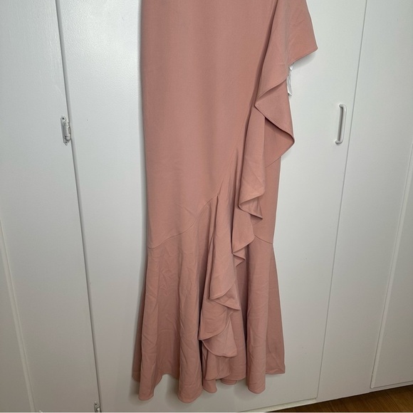 NWT Dress The Population Paris Ruffle Mermaid Gown Blush Size Small - Picture 7 of 12
